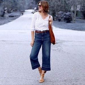 Point Sur J Crew Cropped High Rise Flare Jeans Size 26